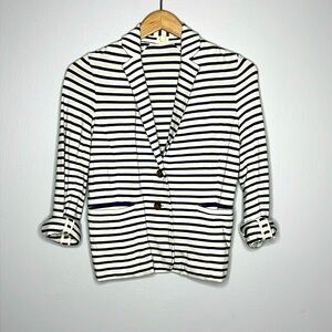 JCrew Blue and White Striped Blazer XS